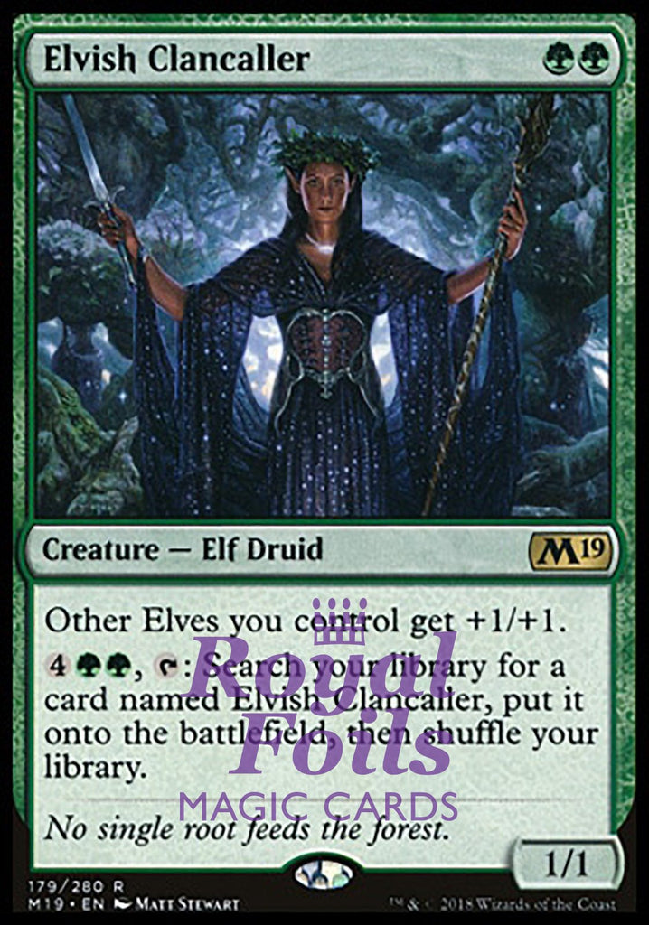 Elvish Clancaller 1x FOIL M19 MTG Core Set 2019 Rare MINT green Elvish Clancaller 1x FOIL M19 MTG Core Set 2019 Rare MINT green