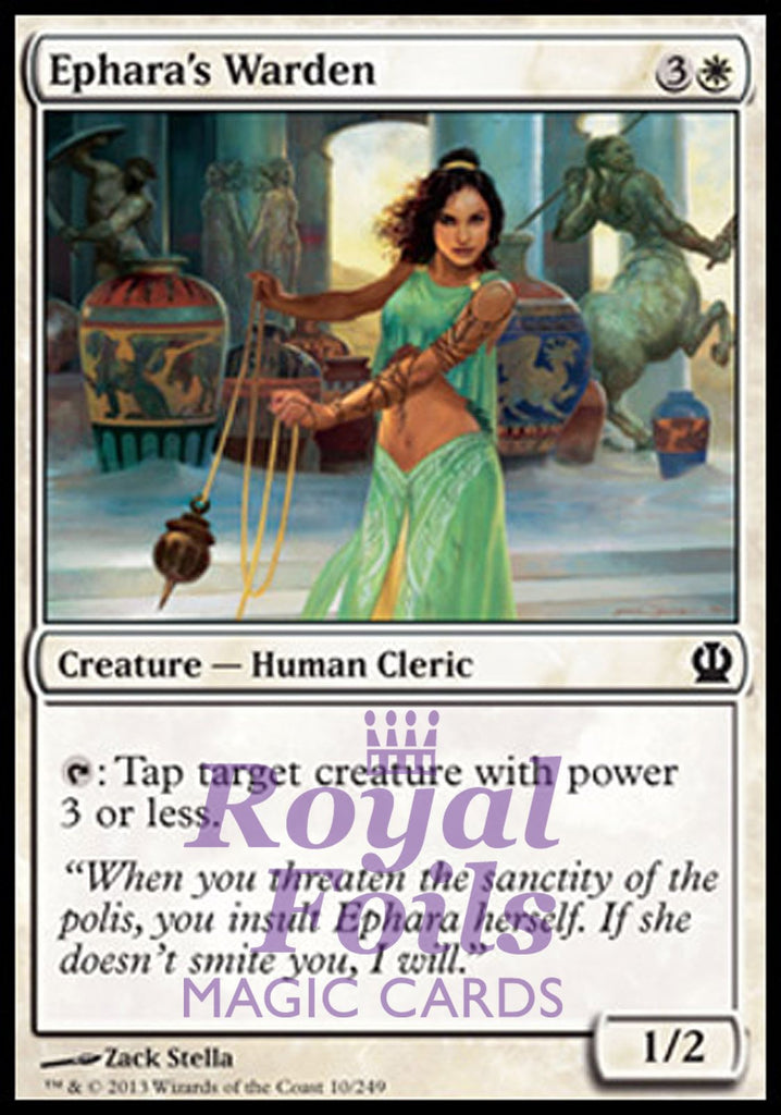 **4x FOIL Ephara's Warden** THS MTG Theros Common MINT white **4x FOIL Ephara's Warden** THS MTG Theros Common MINT white