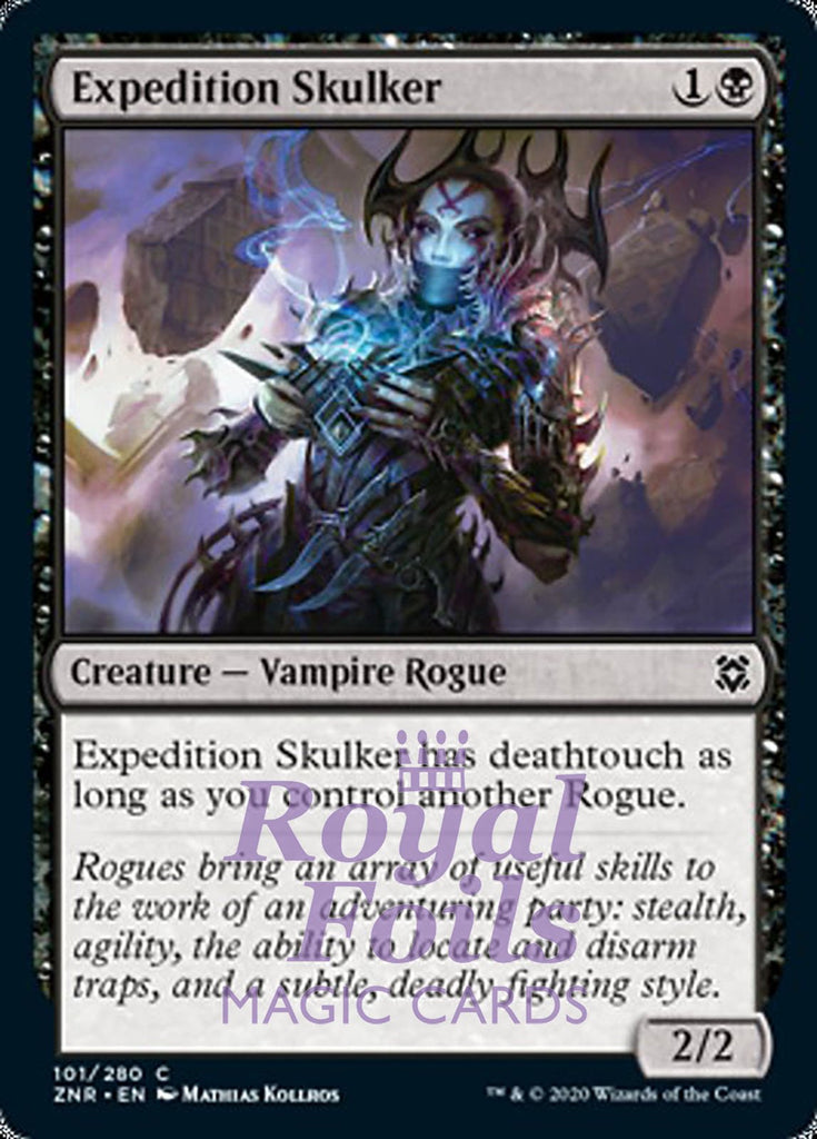 Expedition Skulker 4x FOIL ZNR MTG Zendikar Rising Common MINT black Expedition Skulker 4x FOIL ZNR MTG Zendikar Rising Common MINT black