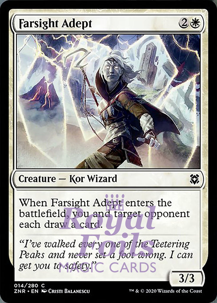 Farsight Adept 4x FOIL ZNR MTG Zendikar Rising Common MINT white Farsight Adept 4x FOIL ZNR MTG Zendikar Rising Common MINT white