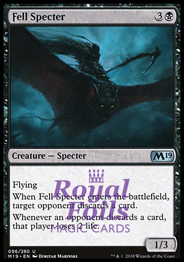 **1x FOIL Fell Specter** M19 MTG Core Set 2019 Uncommon MINT black **1x FOIL Fell Specter** M19 MTG Core Set 2019 Uncommon MINT black