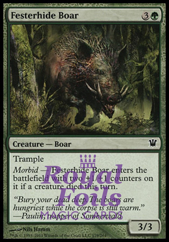 Festerhide Boar 4x FOIL ISD MTG Innistrad Common MINT green Festerhide Boar 4x FOIL ISD MTG Innistrad Common MINT green
