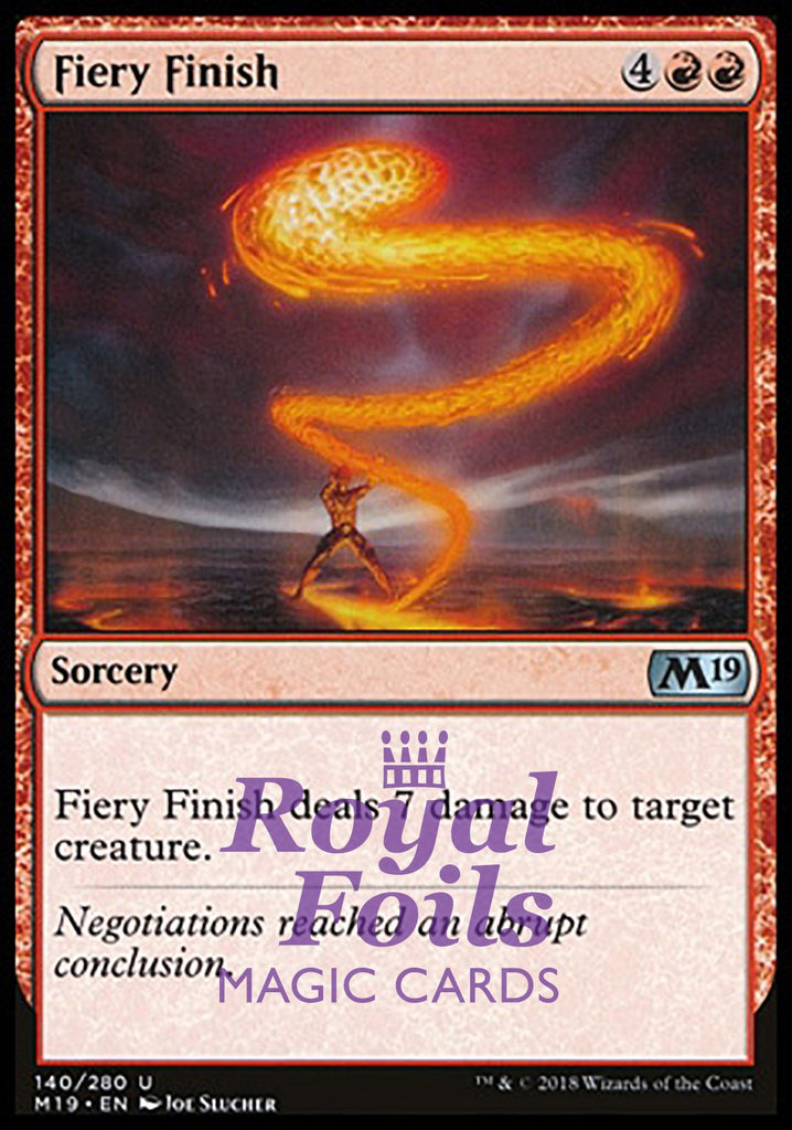 **4x FOIL Fiery Finish** M19 MTG Core Set 2019 Uncommon MINT red **4x FOIL Fiery Finish** M19 MTG Core Set 2019 Uncommon MINT red