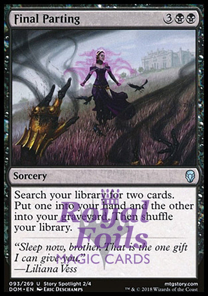 Final Parting 1x FOIL DOM MTG Dominaria Uncommon MINT black Final Parting 1x FOIL DOM MTG Dominaria Uncommon MINT black