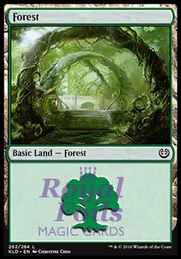 Forest #262 4x FOIL KLD MTG Kaladesh Basic Land MINT green Forest #262 4x FOIL KLD MTG Kaladesh Basic Land MINT green