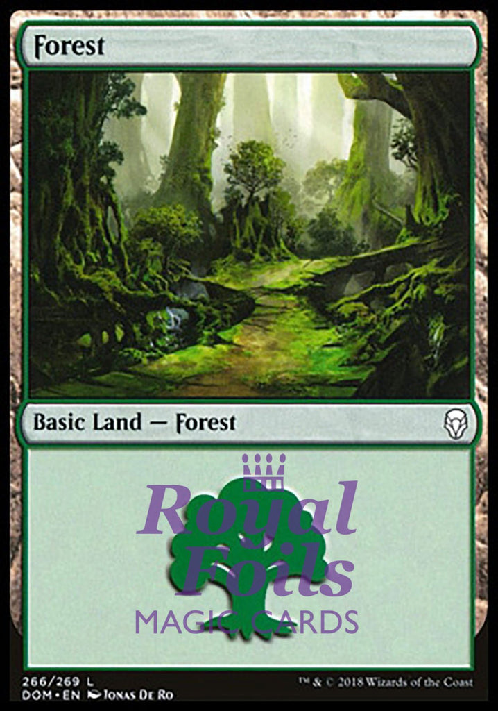 Forest 266 4x FOIL DOM MTG Dominaria Basic Land MINT green Forest 266 4x FOIL DOM MTG Dominaria Basic Land MINT green