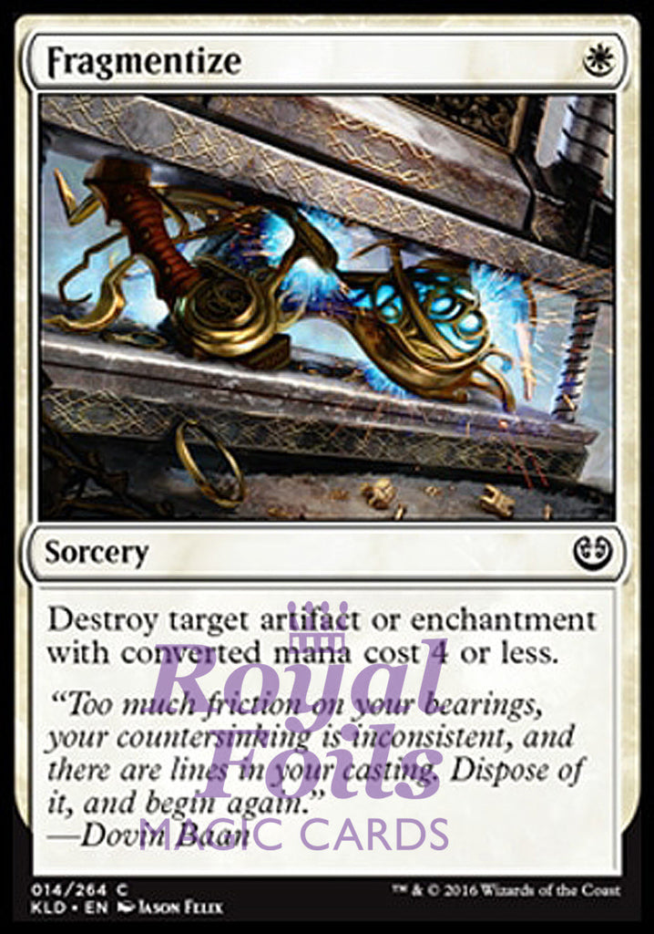 **1x FOIL Fragmentize KLD MTG Kaladesh Common MINT white **1x FOIL Fragmentize KLD MTG Kaladesh Common MINT white