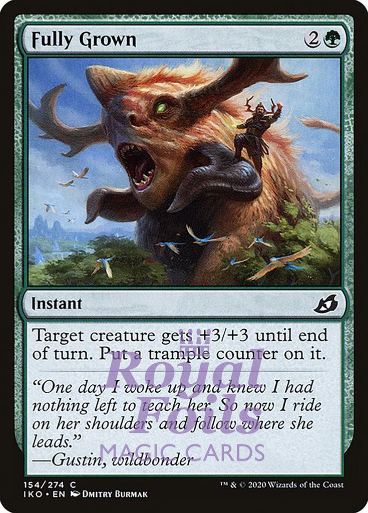 Fully Grown 4x FOIL IKO MTG Ikoria Common MINT green Fully Grown 4x FOIL IKO MTG Ikoria Common MINT green
