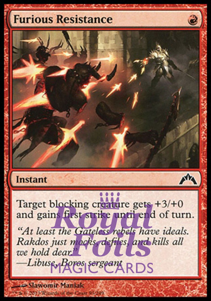**4x FOIL Furious Resistance** GTC MTG Gatecrash Common MINT red **4x FOIL Furious Resistance** GTC MTG Gatecrash Common MINT red