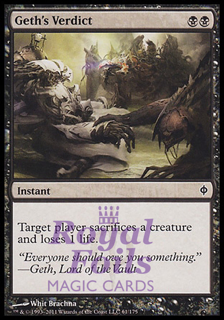 Geth's Verdict 1x FOIL NPH MTG New Phyrexia Common MINT black Geth's Verdict 1x FOIL NPH MTG New Phyrexia Common MINT black