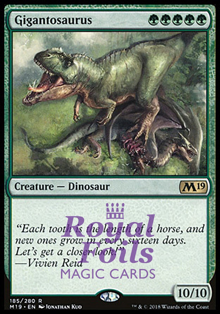 Gigantosaurus 1x FOIL M19 MTG Core Set 2019 Rare MINT green Gigantosaurus 1x FOIL M19 MTG Core Set 2019 Rare MINT green