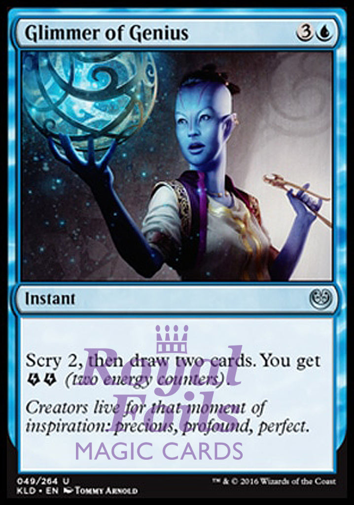 Glimmer of Genius 3x FOIL KLD MTG Kaladesh Uncommon 2 MINT 1 VF blue Glimmer of Genius 3x FOIL KLD MTG Kaladesh Uncommon 2 MINT 1 VF blue