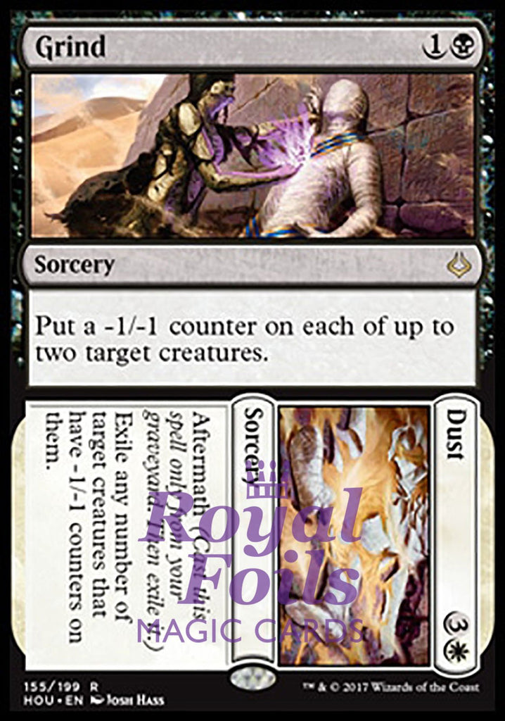 Grind // Dust 1x FOIL HOU MTG Hour of Devastation Rare MINT black white Grind // Dust 1x FOIL HOU MTG Hour of Devastation Rare MINT black white