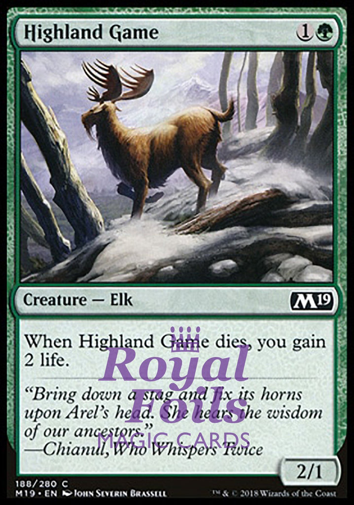 **4x FOIL Highland Game** M19 MTG Core Set 2019 Common MINT green **4x FOIL Highland Game** M19 MTG Core Set 2019 Common MINT green