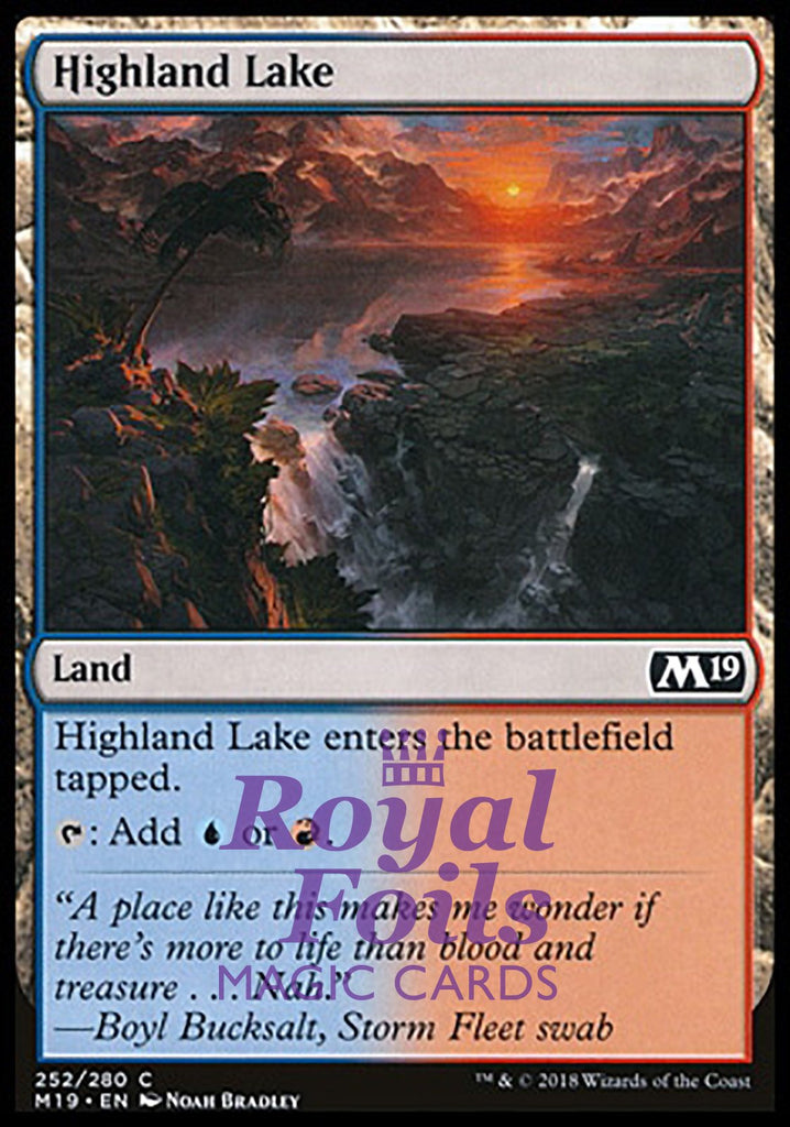 **4x FOIL Highland Lake** M19 MTG Core Set 2019 Common MINT blue red land **4x FOIL Highland Lake** M19 MTG Core Set 2019 Common MINT blue red land