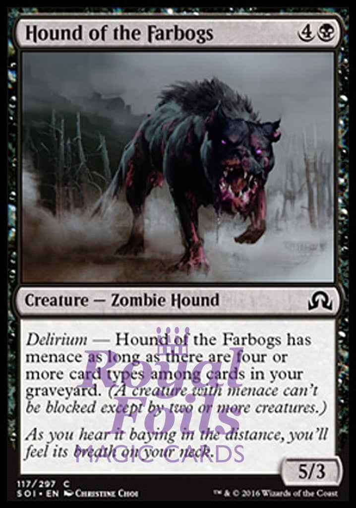 Hound of the Farbogs 4x FOIL SOI MTG Shadows Over Innistrad Common MINT black Hound of the Farbogs 4x FOIL SOI MTG Shadows Over Innistrad Common MINT black