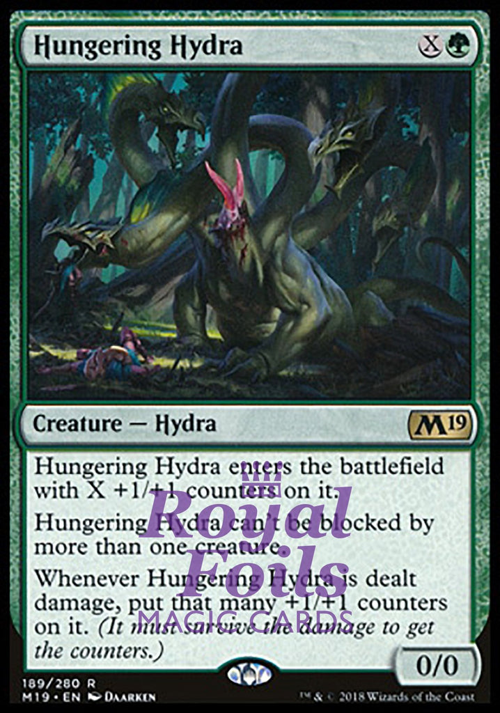 Hungering Hydra 1x FOIL M19 MTG Core Set 2019 Rare MINT green Hungering Hydra 1x FOIL M19 MTG Core Set 2019 Rare MINT green