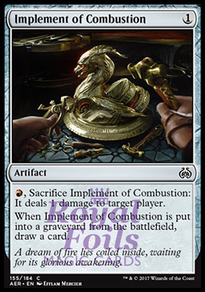 Implement of Combustion 1x FOIL AER MTG Aether Revolt Common MINT artifact Implement of Combustion 1x FOIL AER MTG Aether Revolt Common MINT artifact