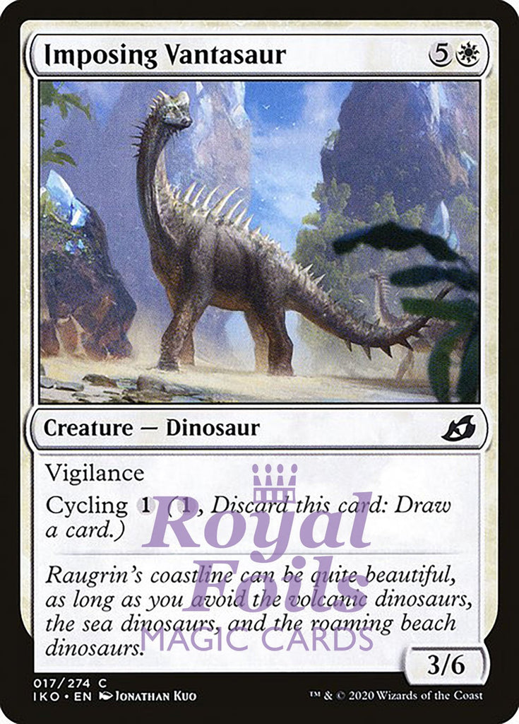 Imposing Vantasaur 4x FOIL IKO MTG Ikoria Common MINT white Imposing Vantasaur 4x FOIL IKO MTG Ikoria Common MINT white