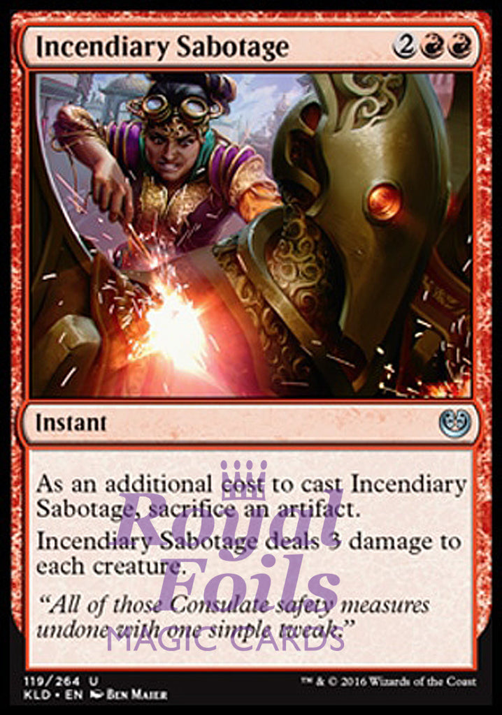 Incendiary Sabotage 4x FOIL KLD MTG Kaladesh Uncommon 2 MINT 2 NM red Incendiary Sabotage 4x FOIL KLD MTG Kaladesh Uncommon 2 MINT 2 NM red