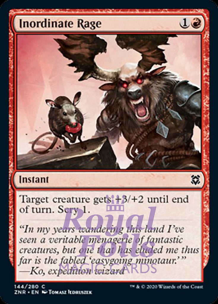 Inordinate Rage 4x FOIL ZNR MTG Zendikar Rising Common MINT red Inordinate Rage 4x FOIL ZNR MTG Zendikar Rising Common MINT red
