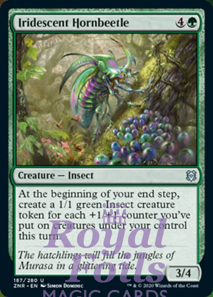 Iridescent Hornbeetle 2x FOIL ZNR MTG Zendikar Rising Uncommon MINT green Iridescent Hornbeetle 2x FOIL ZNR MTG Zendikar Rising Uncommon MINT green