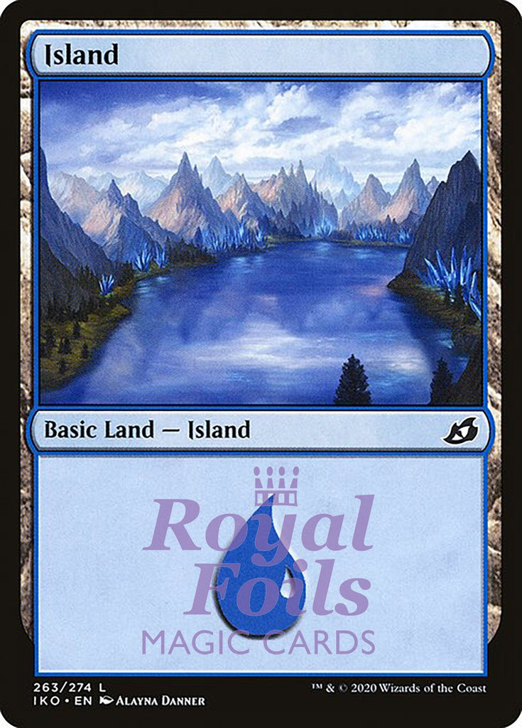 Island #263 4x FOIL IKO MTG Ikoria Common MINT blue basic land Island #263 4x FOIL IKO MTG Ikoria Common MINT blue basic land