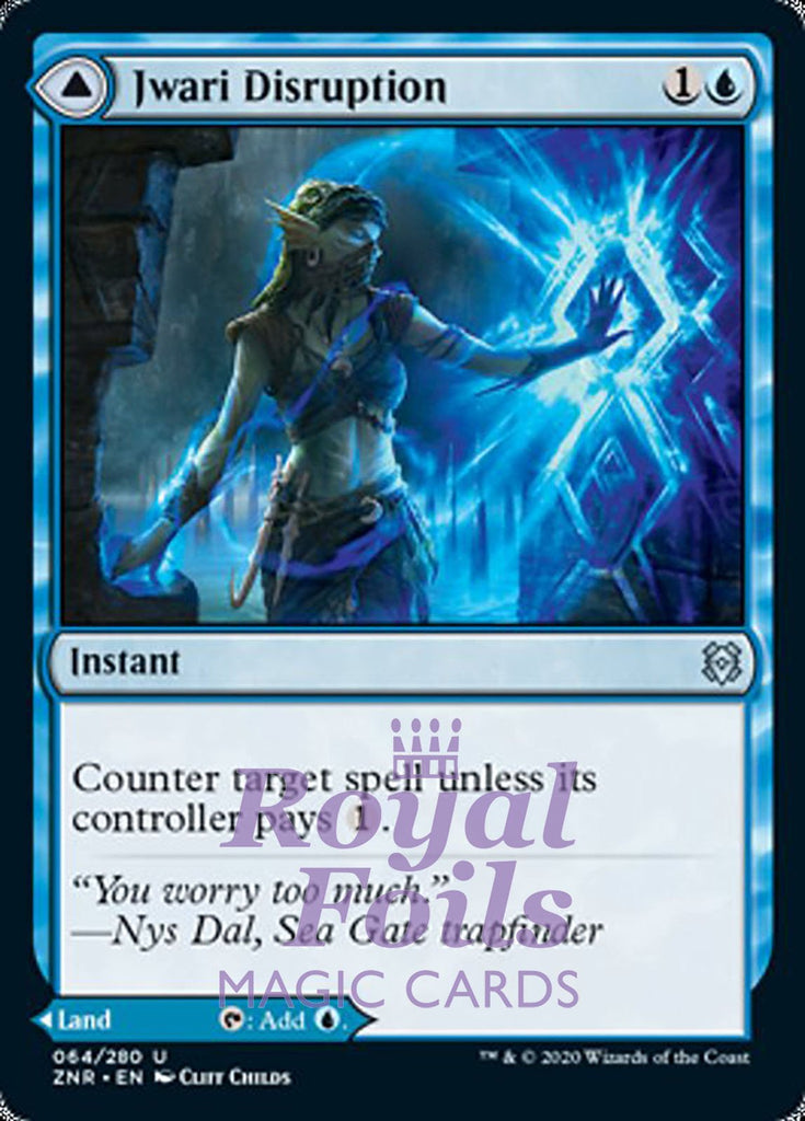 Jwari Disruption 1x FOIL ZNR MTG Zendikar Rising Uncommon MINT blue Jwari Disruption 1x FOIL ZNR MTG Zendikar Rising Uncommon MINT blue
