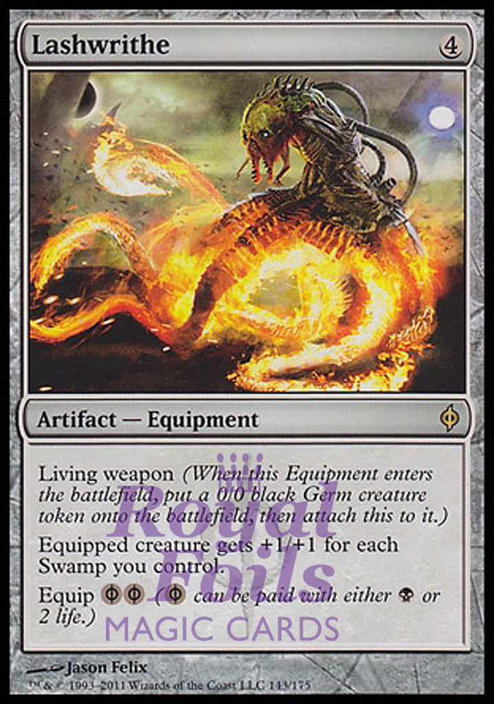 Lashwrithe 1x FOIL NPH MTG New Phyrexia Rare MINT artifact Lashwrithe 1x FOIL NPH MTG New Phyrexia Rare MINT artifact