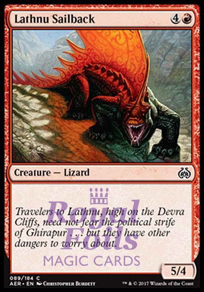 Lathnu Sailback 4x FOIL AER MTG Aether Revolt Common MINT red Lathnu Sailback 4x FOIL AER MTG Aether Revolt Common MINT red