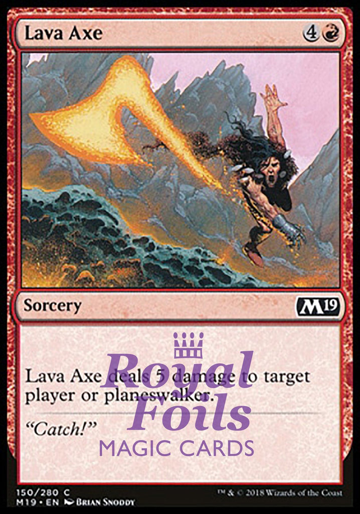 **4x FOIL Lava Axe** M19 MTG Core Set 2019 Common MINT red **4x FOIL Lava Axe** M19 MTG Core Set 2019 Common MINT red
