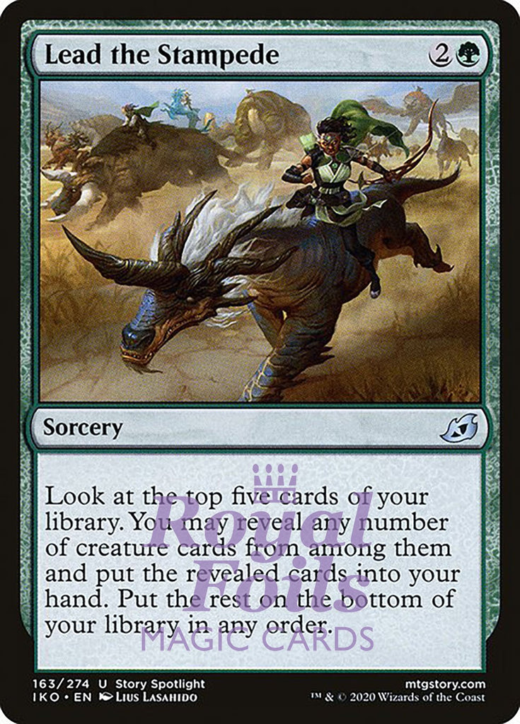 Lead the Stampede 4x FOIL IKO MTG Ikoria Uncommon MINT green Lead the Stampede 4x FOIL IKO MTG Ikoria Uncommon MINT green
