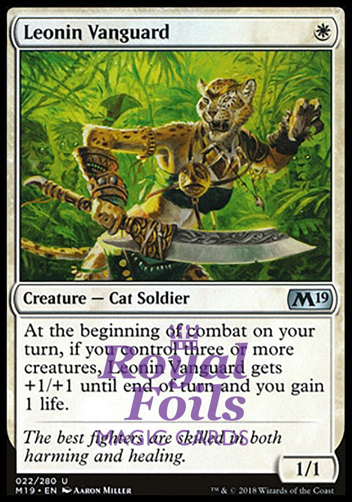 Leonin Vanguard 2x FOIL M19 MTG Core Set 2019 Uncommon MINT white Leonin Vanguard 2x FOIL M19 MTG Core Set 2019 Uncommon MINT white