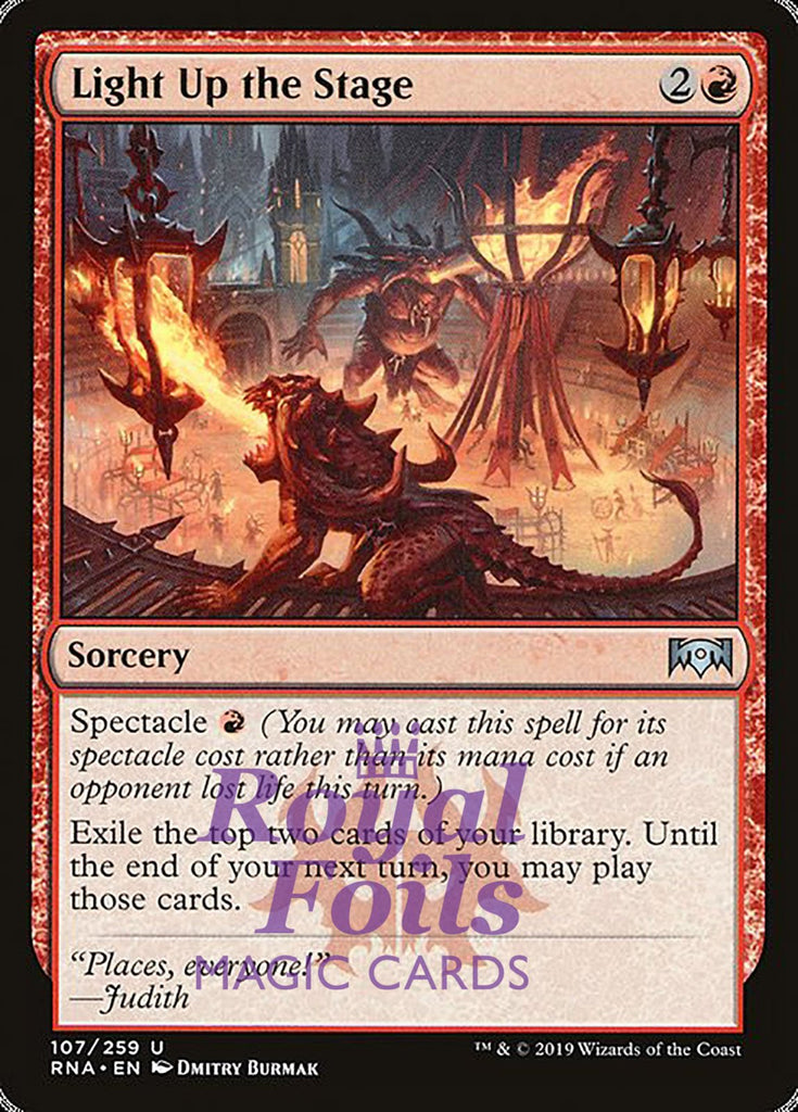 Light Up the Stage 1x FOIL RNA MTG Ravnica Allegiance Uncommon MINT red Light Up the Stage 1x FOIL RNA MTG Ravnica Allegiance Uncommon MINT red