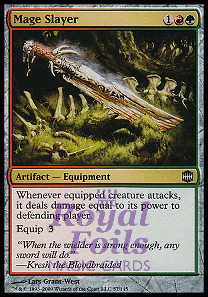 **1x FOIL Mage Slayer** ARB MTG Alara Reborn Uncommon MINT artifact red green **1x FOIL Mage Slayer** ARB MTG Alara Reborn Uncommon MINT artifact red green