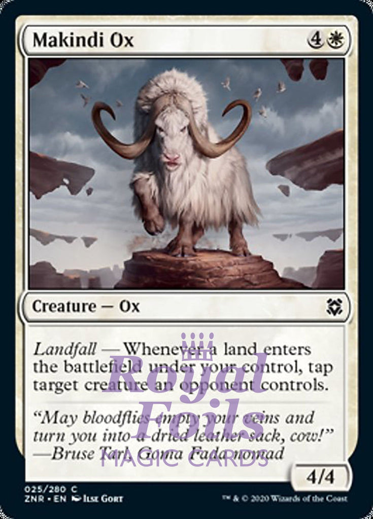 Makindi Ox 4x FOIL ZNR MTG Zendikar Rising Common MINT white Makindi Ox 4x FOIL ZNR MTG Zendikar Rising Common MINT white