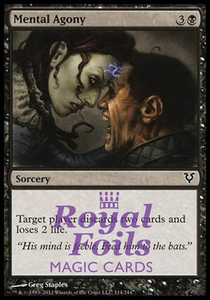 **3x FOIL Mental Agony** AVR MTG Avacyn Restored Common MINT black **3x FOIL Mental Agony** AVR MTG Avacyn Restored Common MINT black