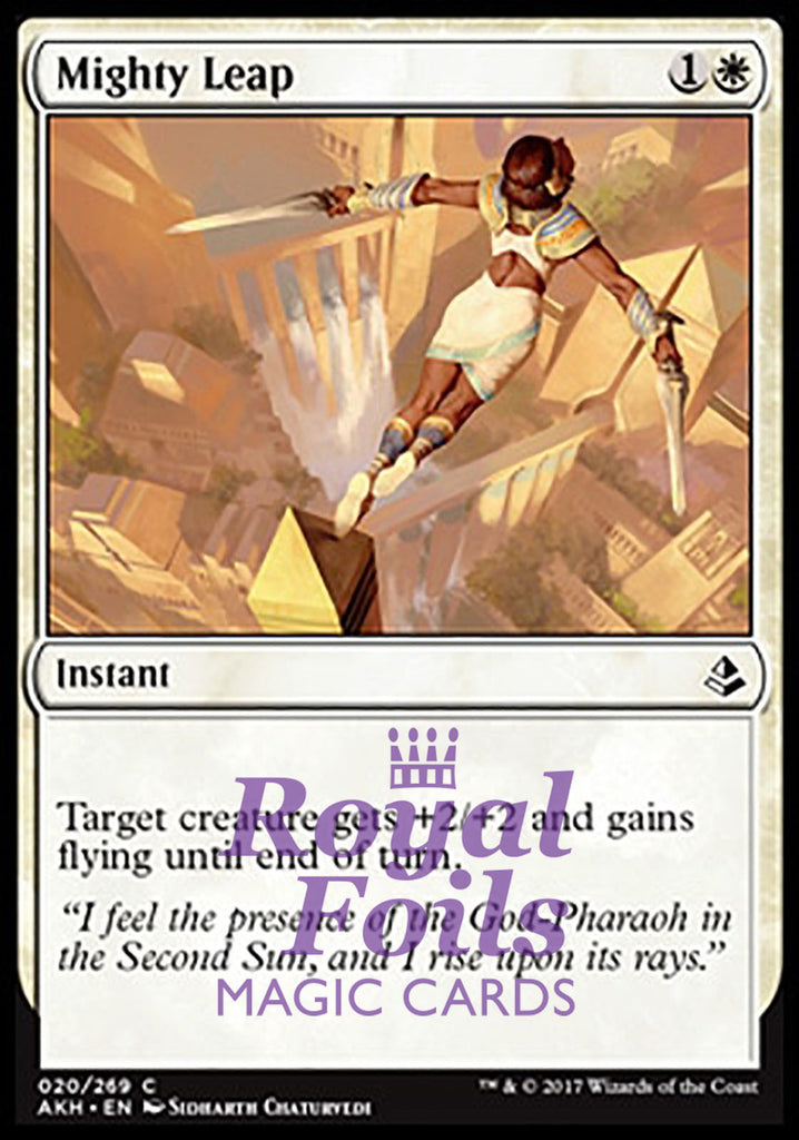 Mighty Leap 4x FOIL AKH MTG Amonkhet Common MINT white Mighty Leap 4x FOIL AKH MTG Amonkhet Common MINT white