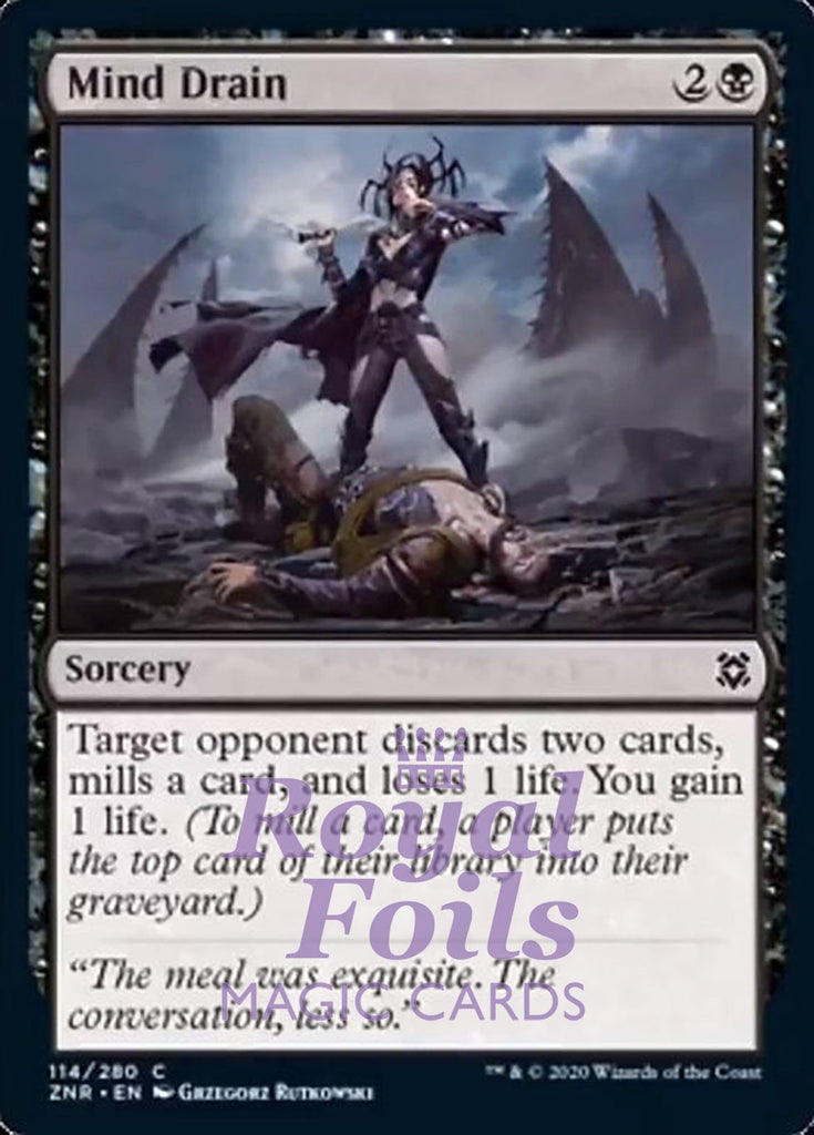 **4x FOIL Mind Drain** ZNR MTG Zendikar Rising Common MINT black **4x FOIL Mind Drain** ZNR MTG Zendikar Rising Common MINT black