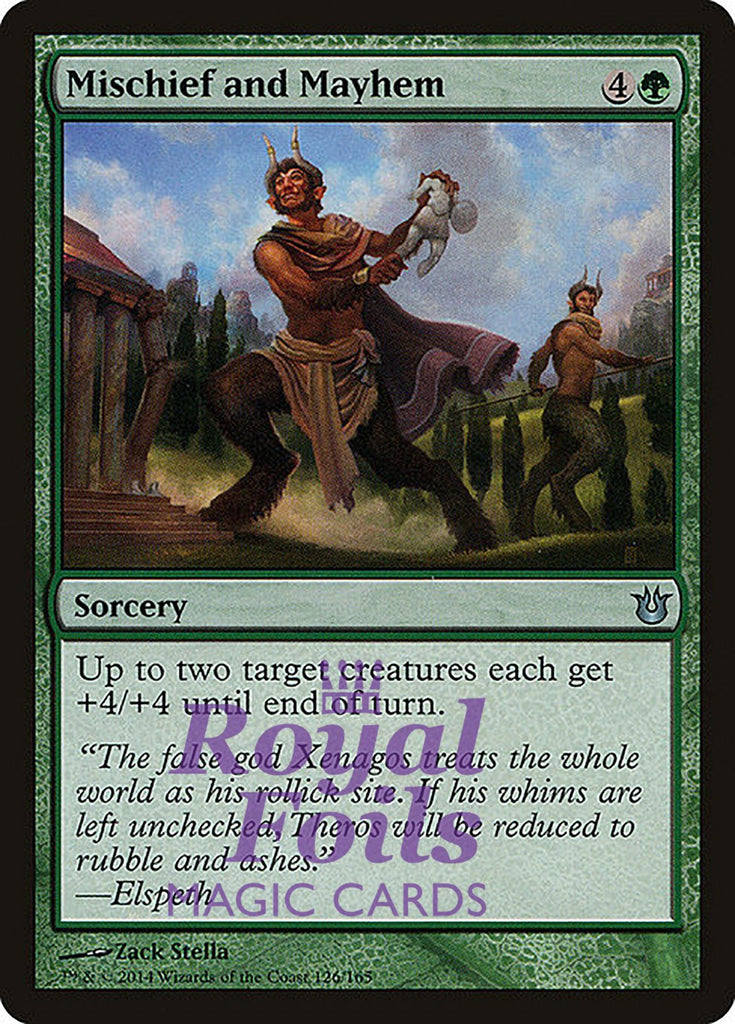 Mischief and Mayhem 2x FOIL BNG MTG Born of the Gods Uncommon MINT green Mischief and Mayhem 2x FOIL BNG MTG Born of the Gods Uncommon MINT green