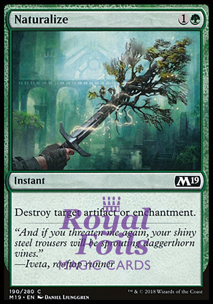 **4x FOIL Naturalize** M19 MTG Core Set 2019 Common MINT green **4x FOIL Naturalize** M19 MTG Core Set 2019 Common MINT green