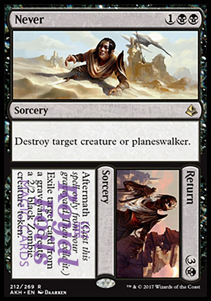 Never // Return 3x FOIL AKH MTG Amonkhet Rare MINT black Never // Return 3x FOIL AKH MTG Amonkhet Rare MINT black
