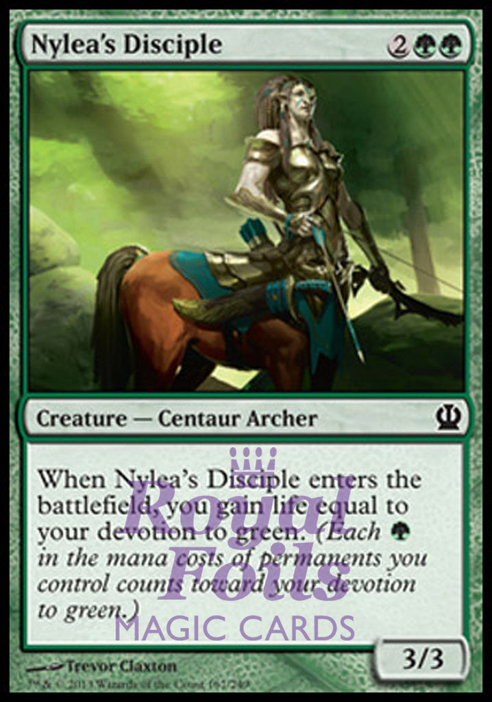 **4x FOIL Nylea's Disciple** THS MTG Theros Common MINT green **4x FOIL Nylea's Disciple** THS MTG Theros Common MINT green