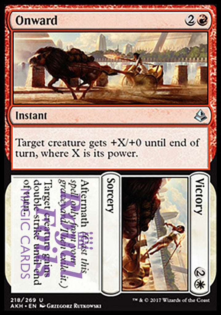 Onward // Victory 2x FOIL AKH MTG Amonkhet Uncommon MINT red white Onward // Victory 2x FOIL AKH MTG Amonkhet Uncommon MINT red white
