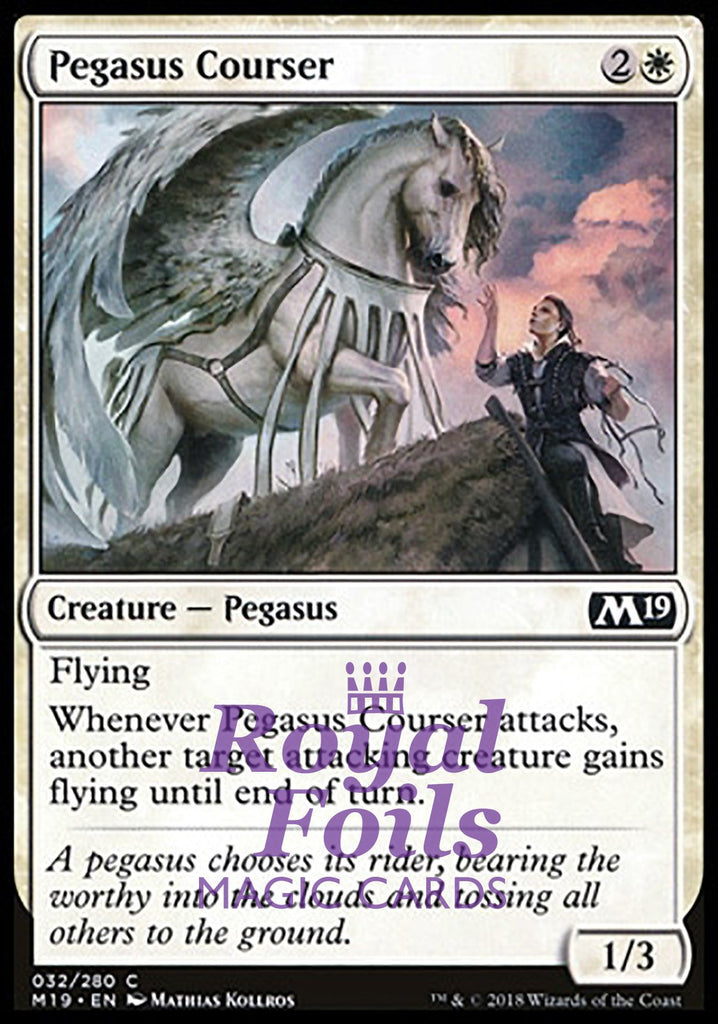 Pegasus Courser 4x FOIL M19 MTG Core Set 2019 Common MINT white Pegasus Courser 4x FOIL M19 MTG Core Set 2019 Common MINT white