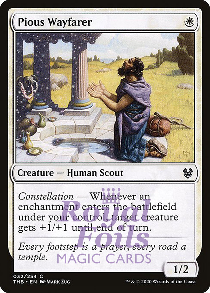 Pious Wayfarer 4x FOIL THB MTG Theros Beyond Death Common MINT white Pious Wayfarer 4x FOIL THB MTG Theros Beyond Death Common MINT white