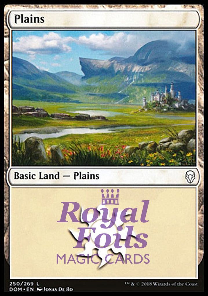 Plains 250 4x FOIL DOM MTG Dominaria Basic Land MINT white Plains 250 4x FOIL DOM MTG Dominaria Basic Land MINT white