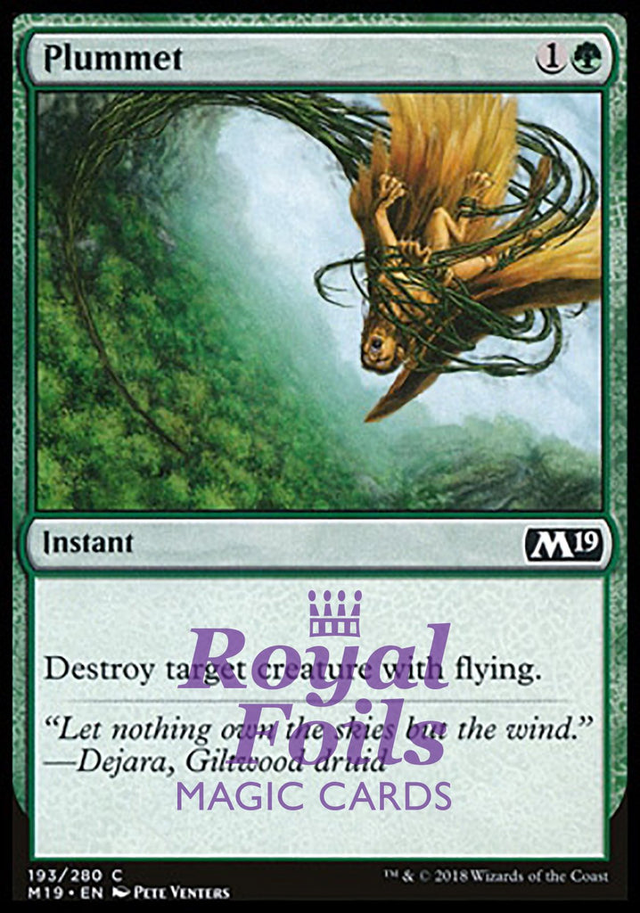 **4x FOIL Plummet** M19 MTG Core Set 2019 Common MINT green **4x FOIL Plummet** M19 MTG Core Set 2019 Common MINT green