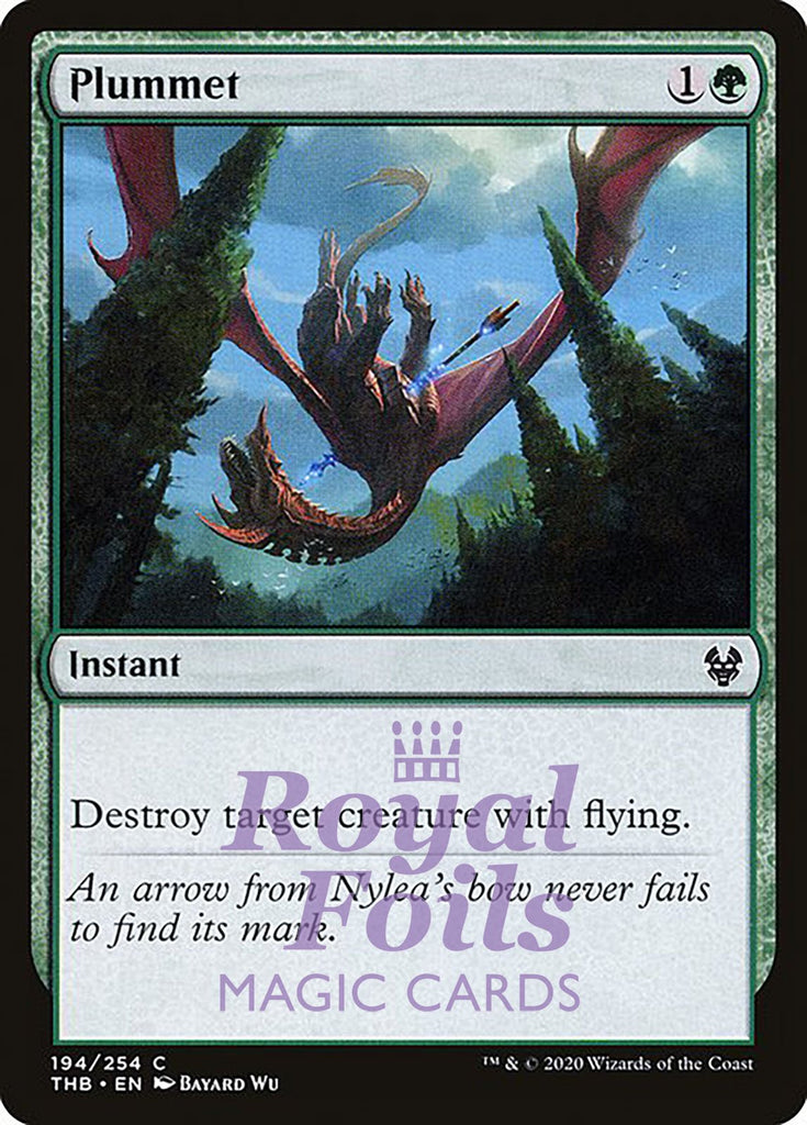 Plummet 4x FOIL THB MTG Theros Beyond Death Common MINT green Plummet 4x FOIL THB MTG Theros Beyond Death Common MINT green