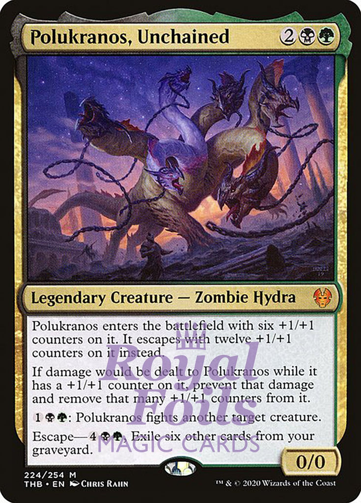 Polukranos, Unchained 1x FOIL THB MTG Theros Beyond Death Mythic MINT black green Polukranos, Unchained 1x FOIL THB MTG Theros Beyond Death Mythic MINT black green